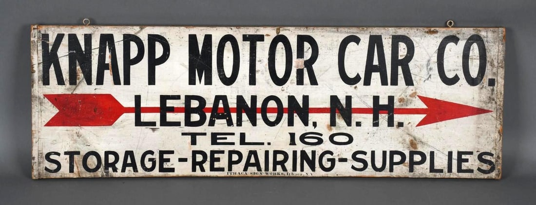 Knapp Motor Car Co Storage-Repairing-Supplies Ithaca Wood Sign (TAC) (1 of 4)