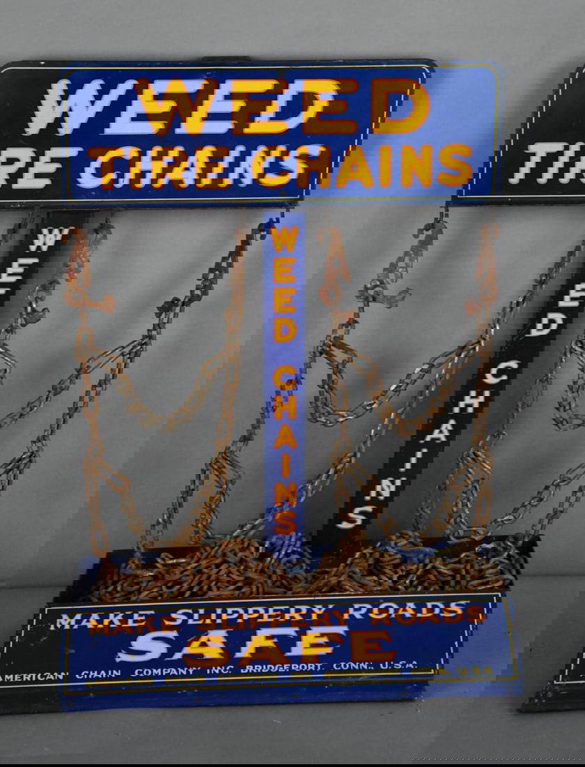 Weed Tire Chains Point Of Sale Metal Display Rack & Sign (tac) Auction