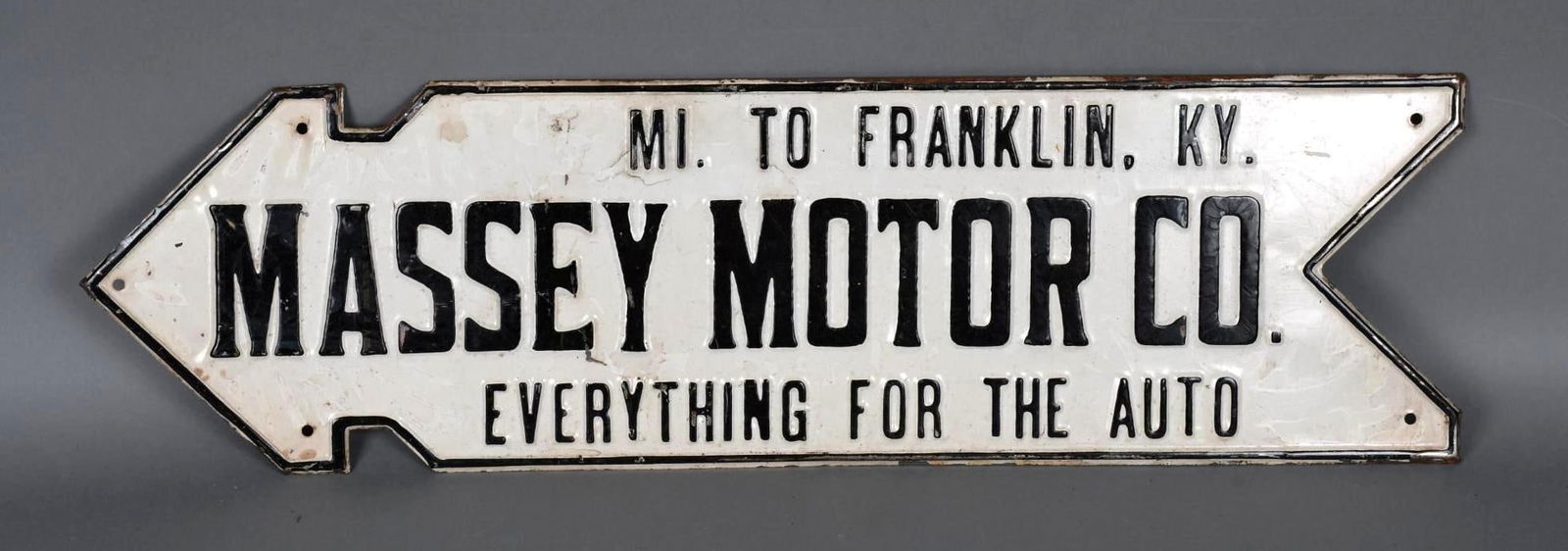 Massey Motor Co. "Everything for the Auto" Metal Sign (TAC) (1 of 4)