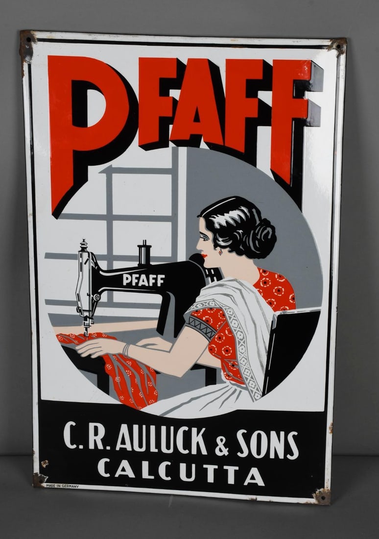 Pfaff (sewing machine) Porcelain Sign (TAC) (1 of 6)