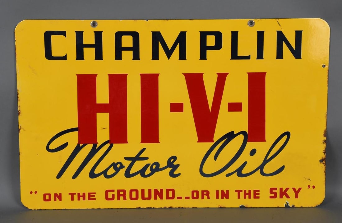 Champlin HI-V-I Motor Oil Porcelain Sign (TAC) (1 of 4)