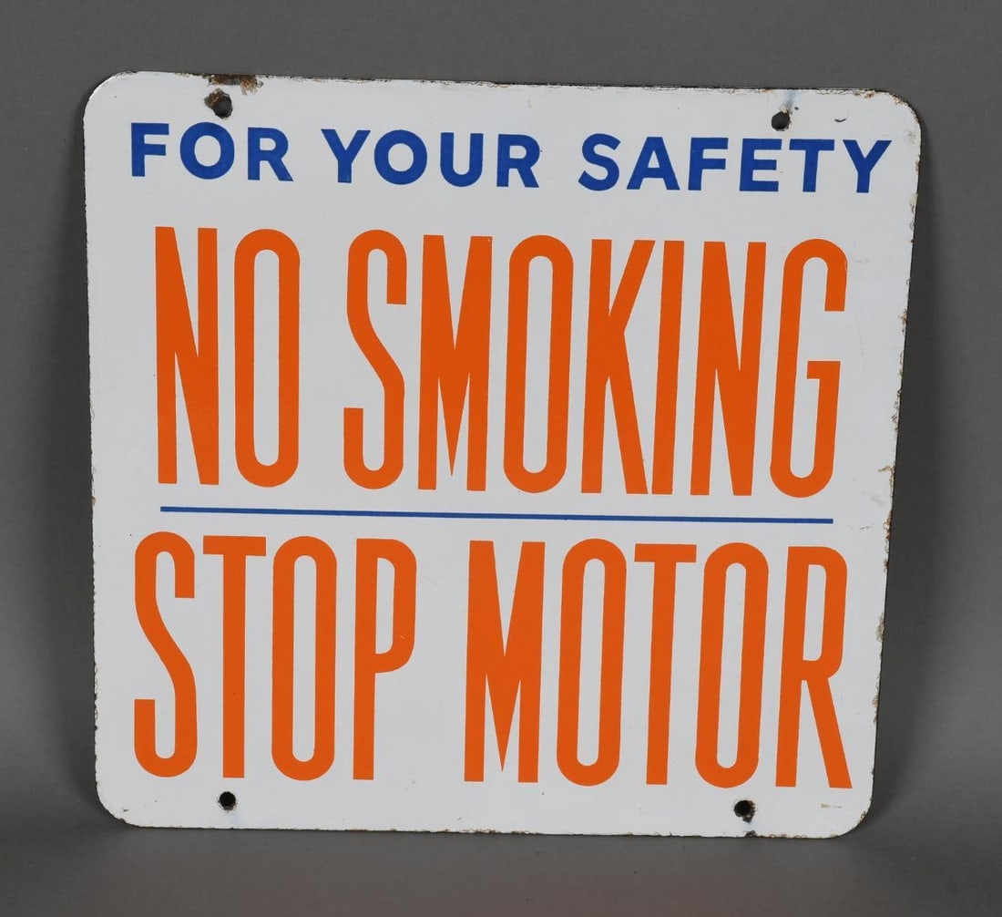 (Union) No Smoking Stop Motor Porcelain Sign (TAC) (1 of 3)