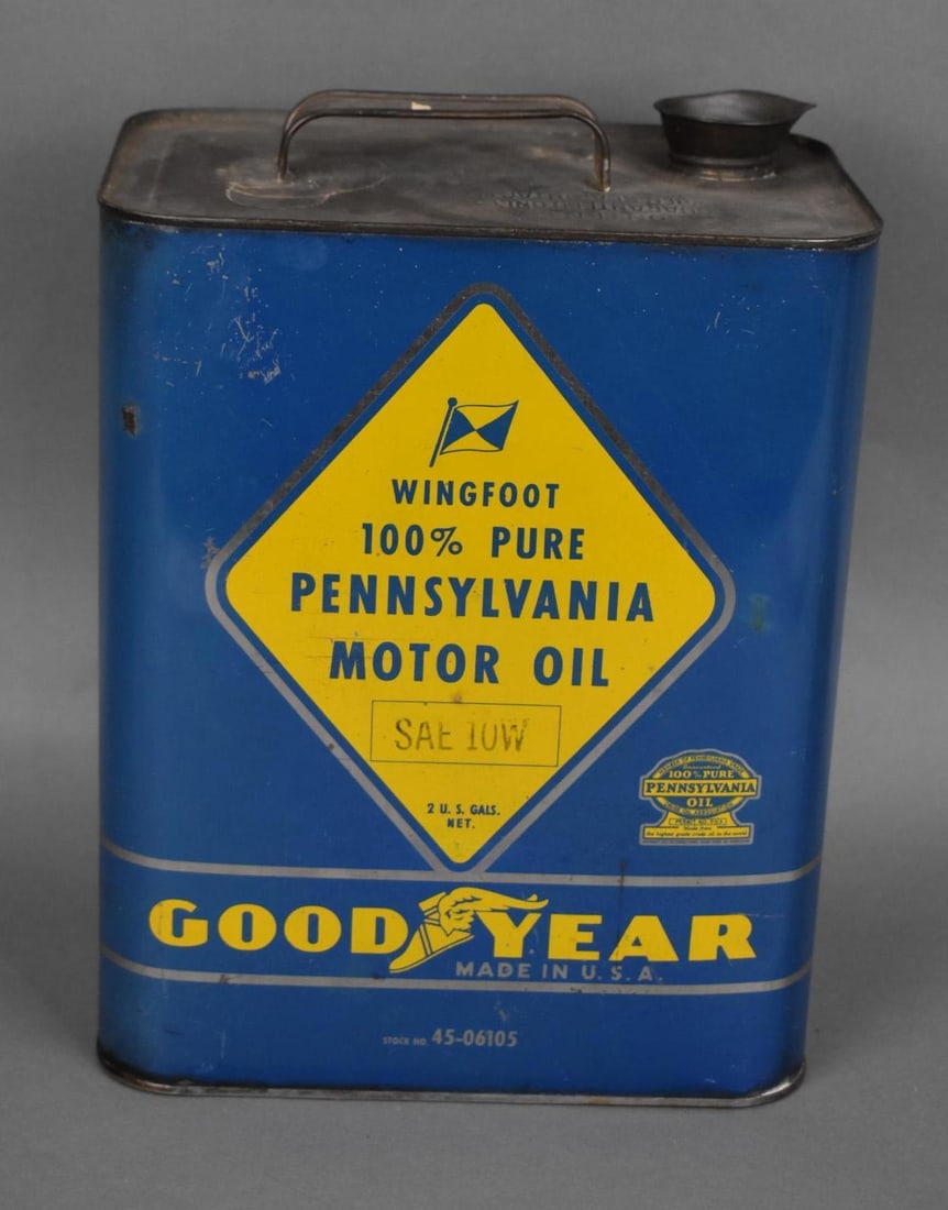 Goodyear Wingfoot Motor Oil Two-Gallon Metal Can (1 of 4)