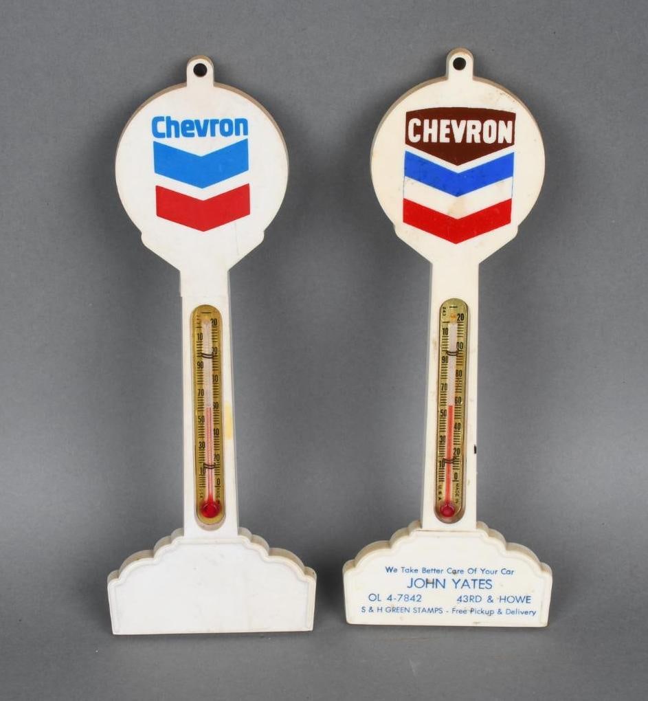 2-Different Chevron Plastic Pole Thermometer (1 of 4)