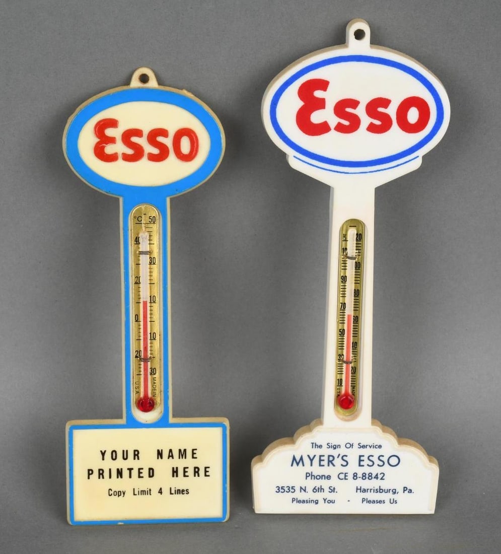 2-Different ESSO Plastic Pole Thermometer (1 of 4)