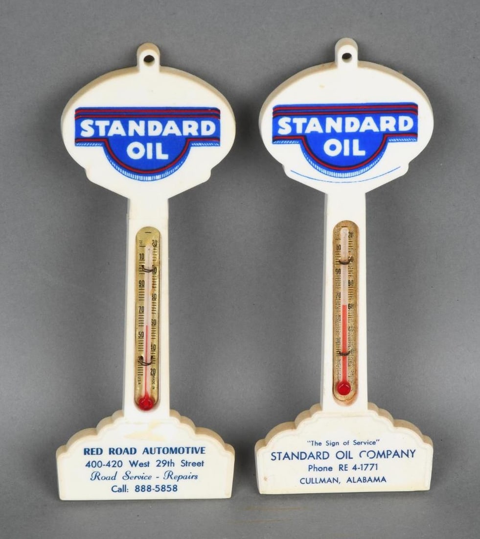 2-Standard Oil of Kentucky Plastic Pole Thermometers (1 of 2)
