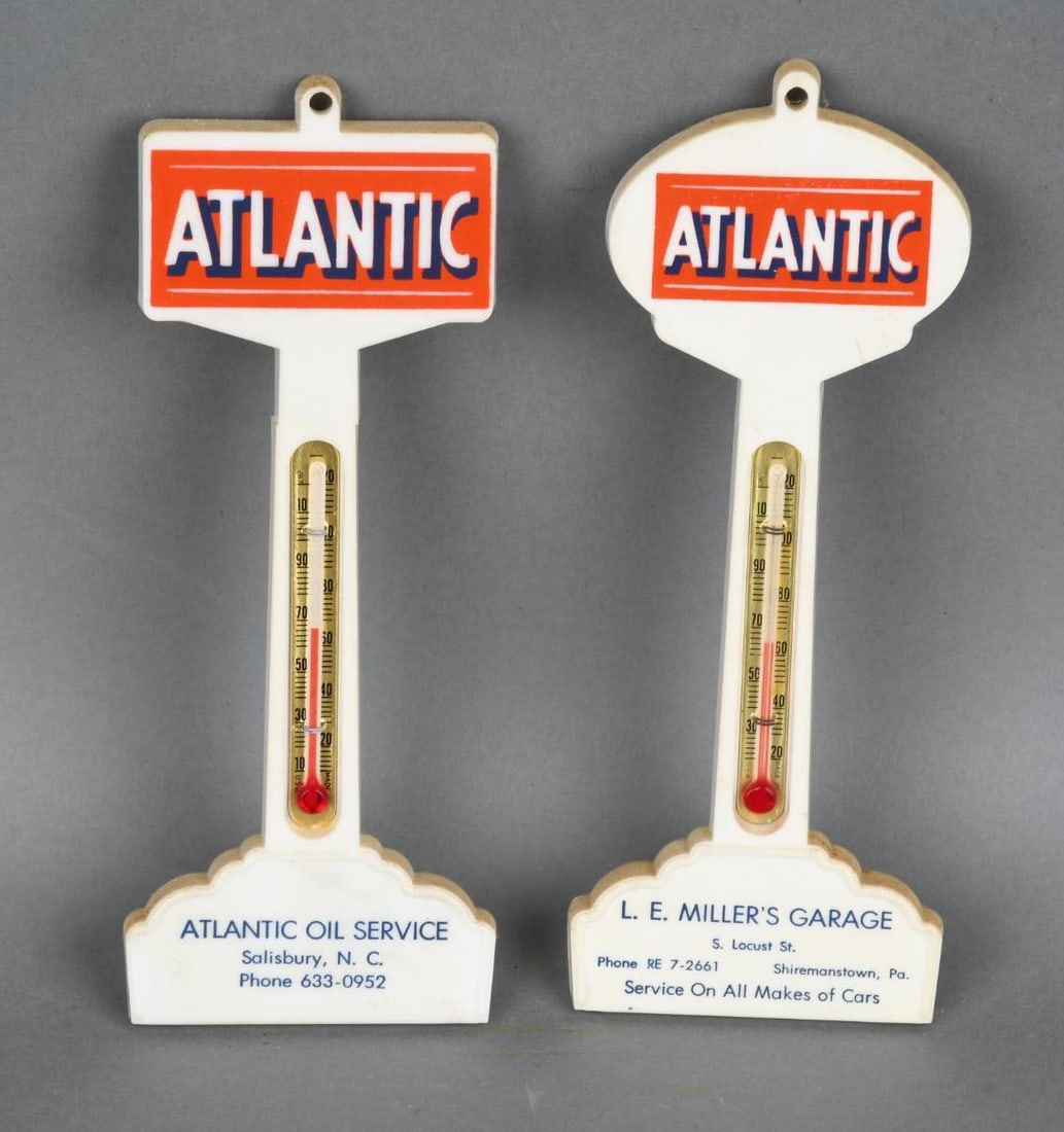 2-Different Atlantic Plastic Pole Thermometers (1 of 2)