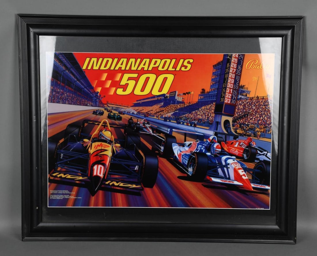 Indianapolis 500 Bally Pinball Poster Framed (1 of 4)