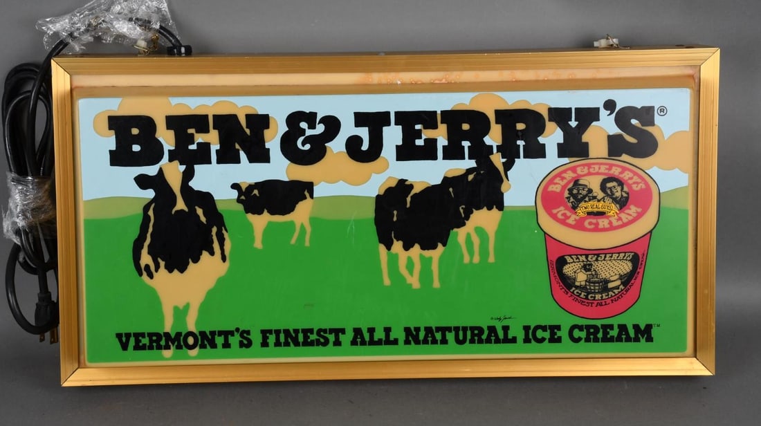 Ben & Jerry's Ice Cream Plastic Lighted Sign (1 of 4)