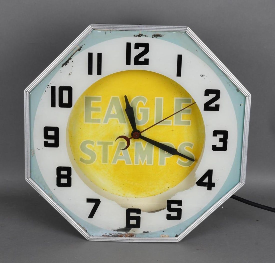 Eagle Stamps Octagon Neon Clock (1 of 3)