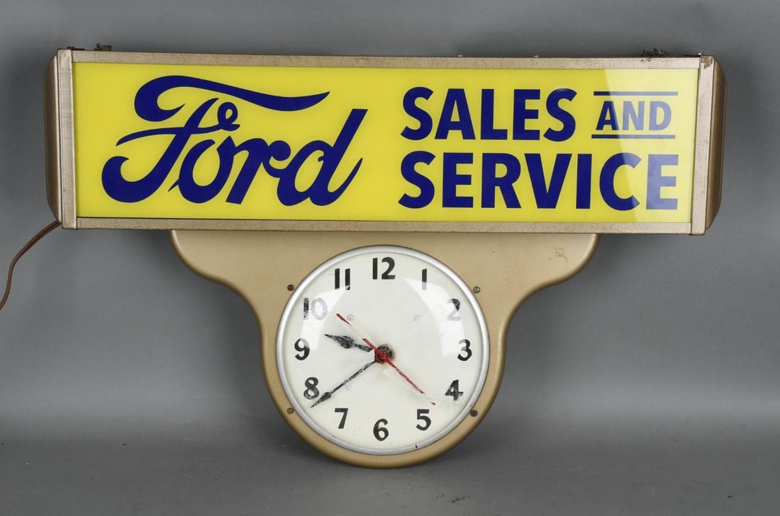 Fantasy Ford Sales & Service Lighted Clock (1 of 6)