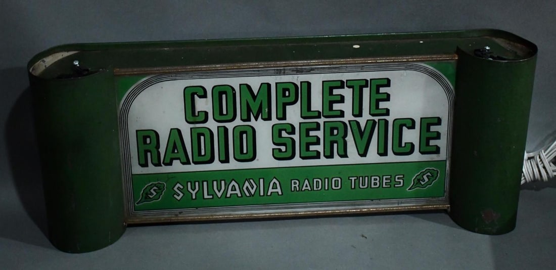 Sylvania Radio Tubes Complete Radio Service Lighted Sign (1 of 4)