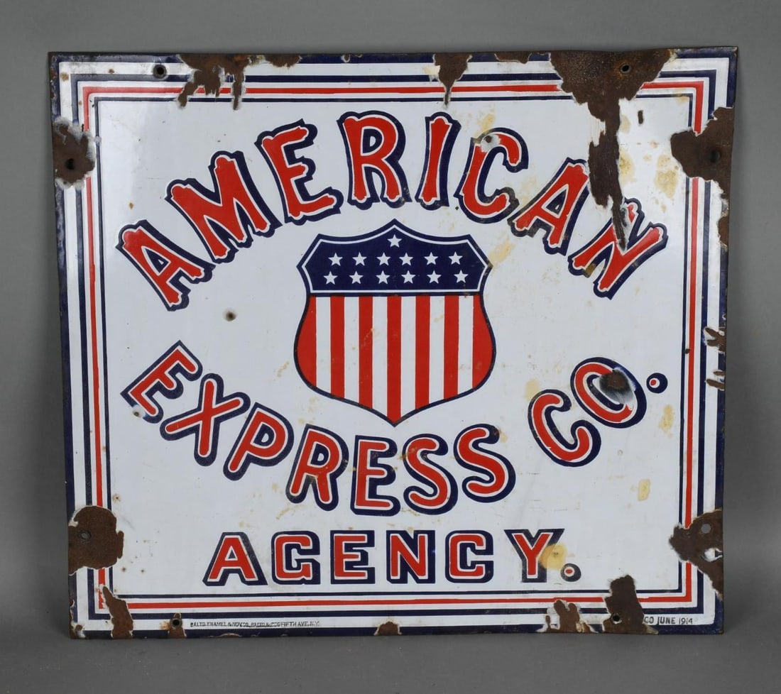 American Express Co. Agency Porcelain Sign (1 of 3)