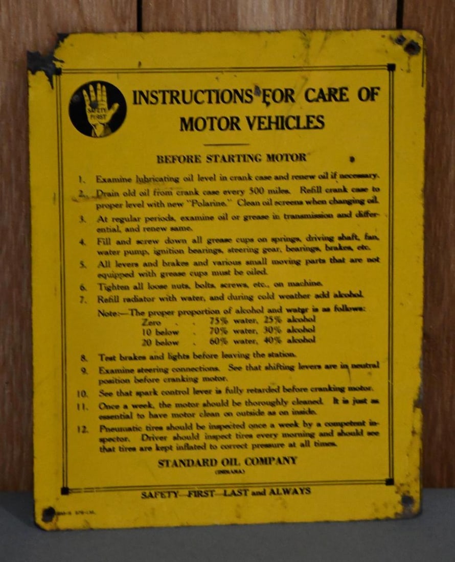 Standard Oil "Safety First Metal Sign (1 of 2)