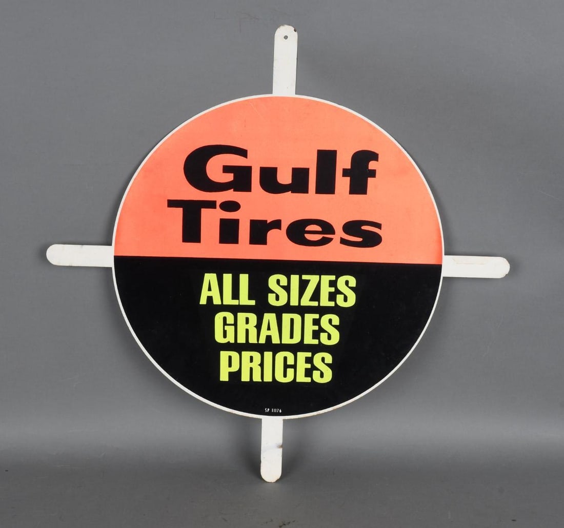 Gulf Tires All Sizes Grades Prices Metal Tire Insert Sign (1 of 3)