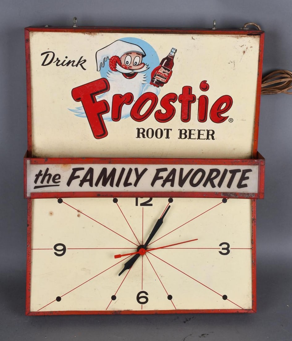 Drink Frostie "the Family Favorite" w/Logo Lighted Clock (1 of 4)