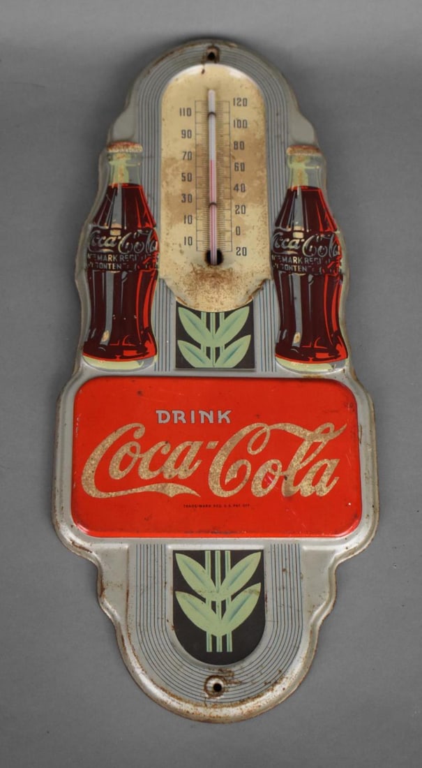Double Bottle Coca-Cola Metal Thermometer (1 of 3)