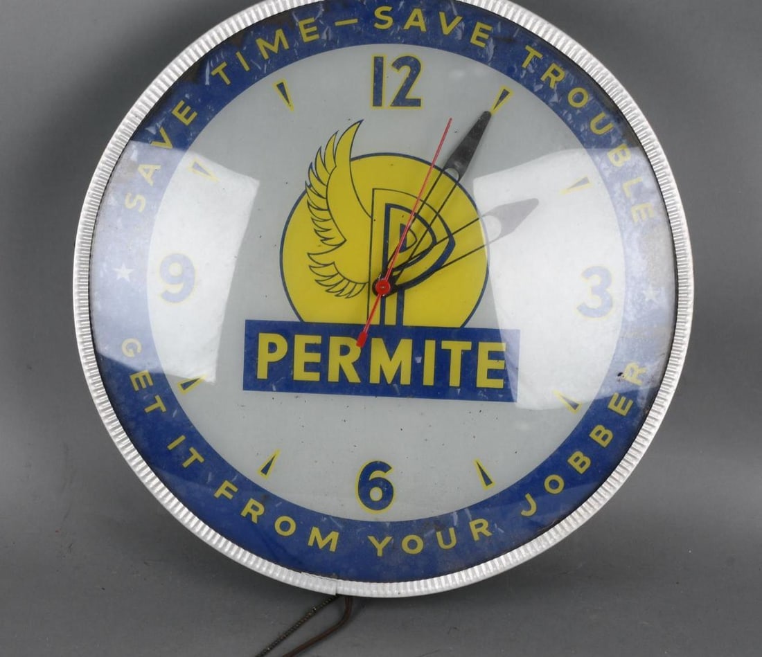 Permite w/Logo Lighted Clock (1 of 3)
