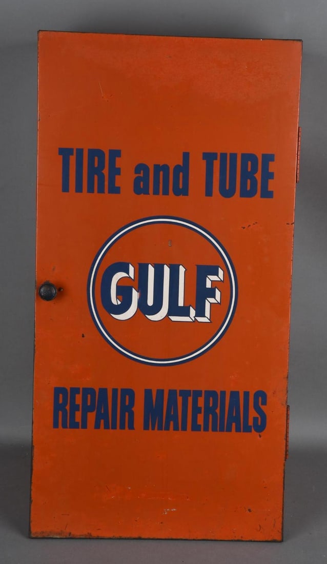 Gulf Tire & Tube Repair Material Metal Cabinet (1 of 4)
