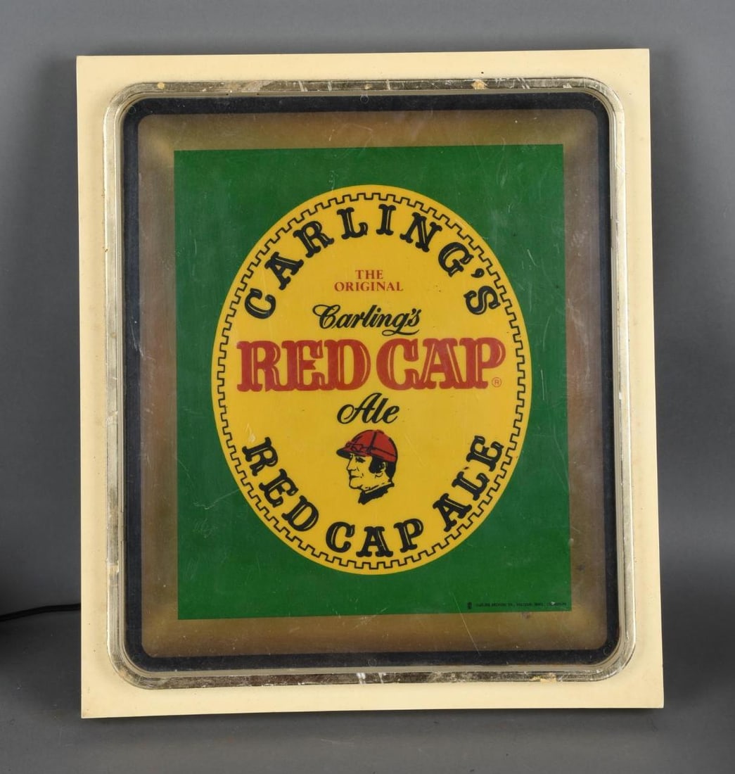 Carling Red Cap Ale Plastic Lighted Sign (1 of 3)