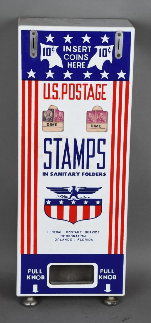 U.S. Postage Stamps Porcelain Face Coin-Op Machine (1 of 4)