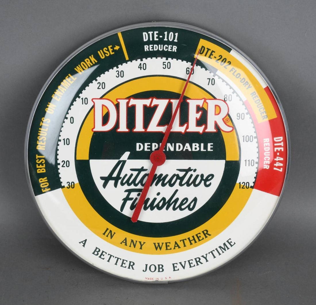 Ditzler Automotive Finishes Round Thermometer Auction