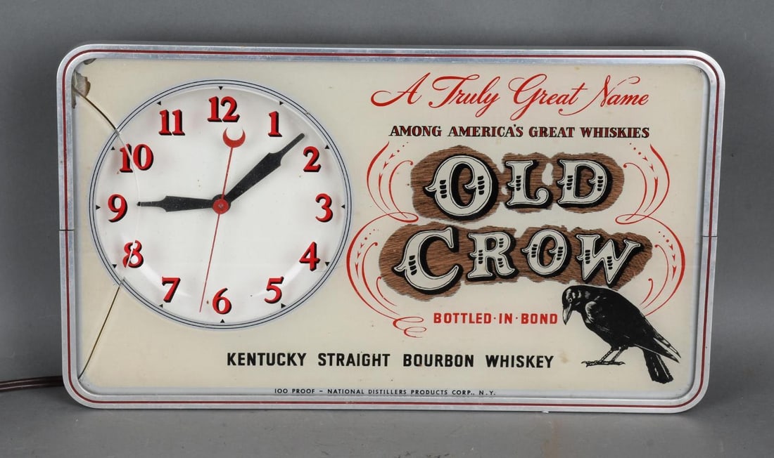 Old Crow Whisky Lighted Clock (1 of 3)