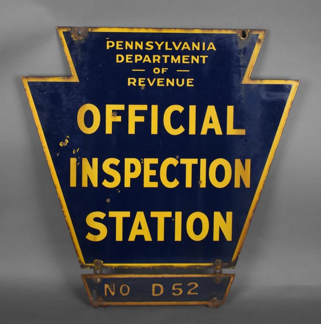 Pennsylvania Official Inspection Station Porcelain Sign (TAC) (1 of 5)