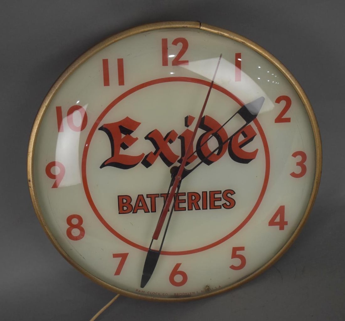 Exide Batteries Lighted Pam Clock (1 of 3)