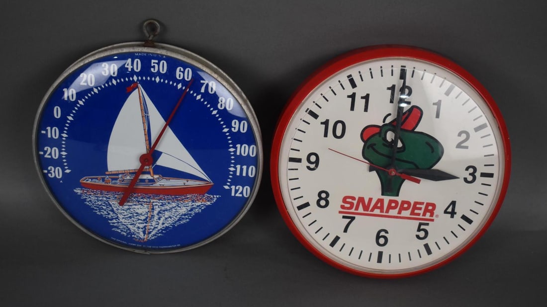 Snapper w/Logo Plastic Clock & Generic Thermometer (1 of 4)