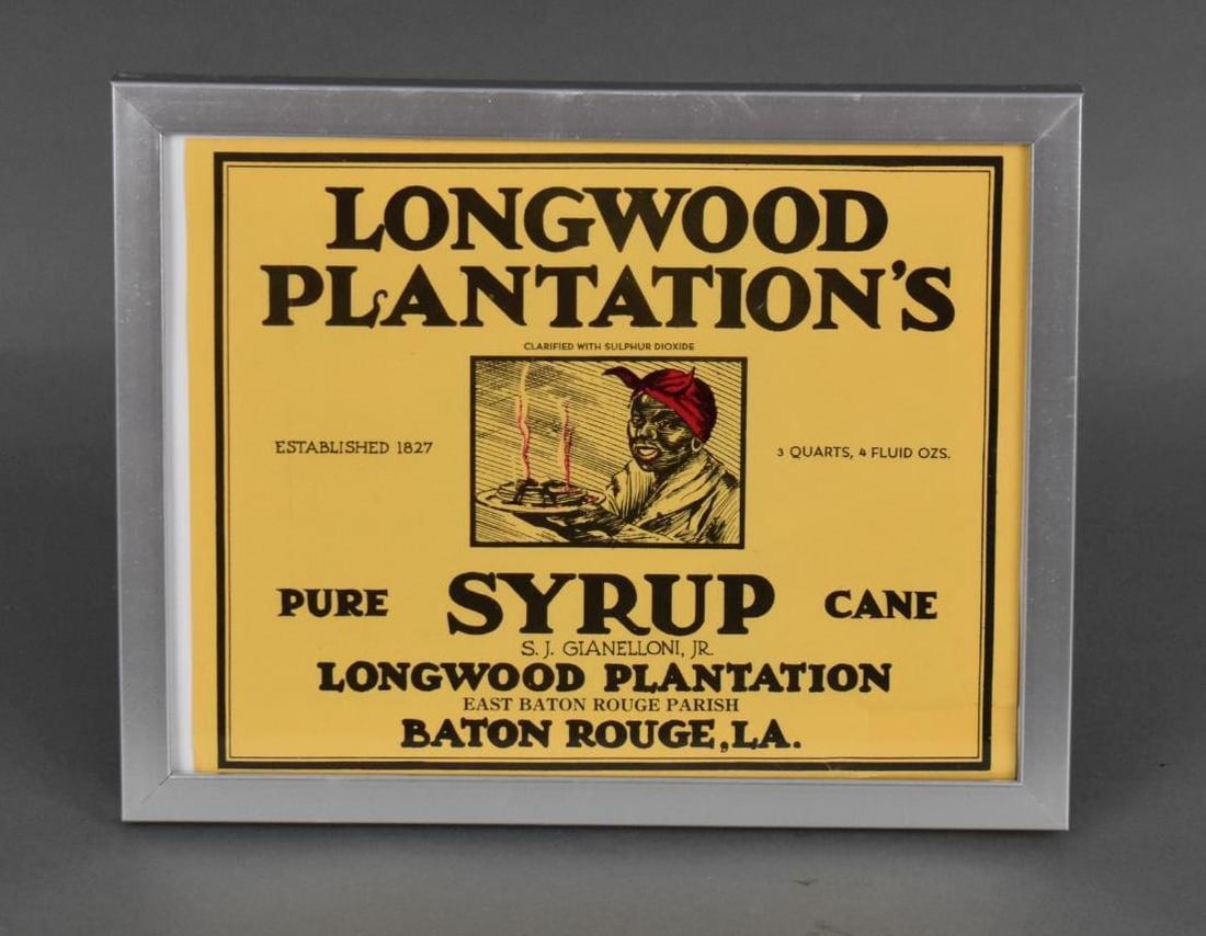 Longwood Plantation's Pure Cane Syrup Metal Sign Framed (1 of 3)