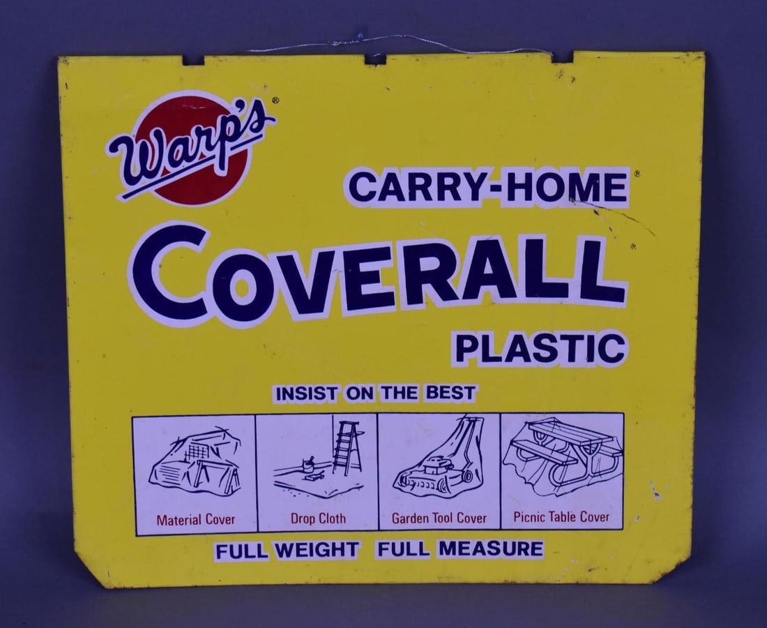 Warp's Coverall Plastic Metal Sign (1 of 3)