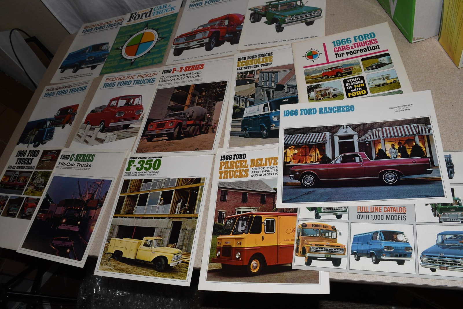 Lot of 14 Ford Brochures - 6 (1965) 8 (1966): 11"x8.5" all have light wear.