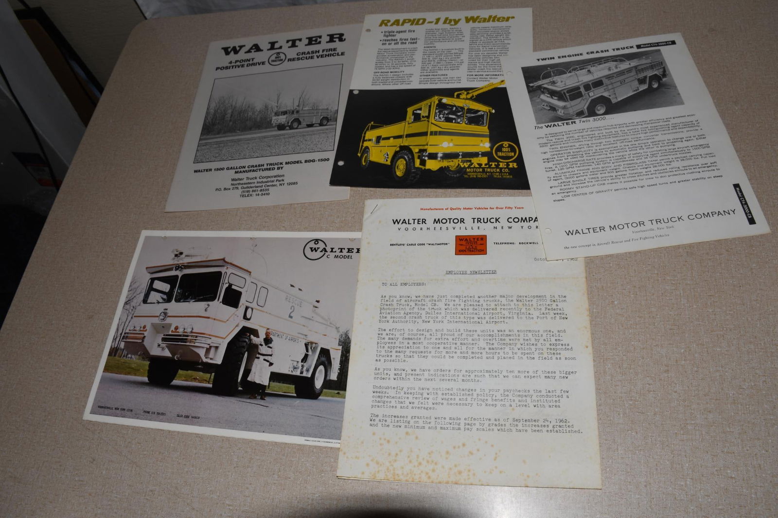 Lot of 7 Walter Fire Truck Literature - 1 (1960) 1 (1962) 1 (1978) 3 (1980) 1 (1980-1989) (1 of 4)