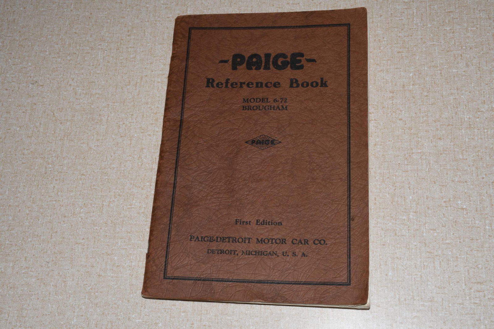 1926 Paige Model 6-72 Brougham Owners Manual Care and Operation (1 of 11)