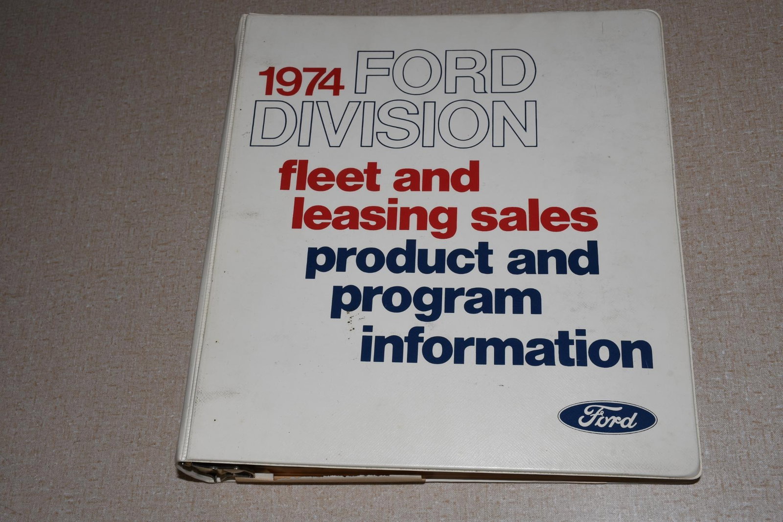 1974 Ford Dealer Fleet Leasing Data Book Mustang Torino T-Bird Taxi Police Color: 11.5"x10.5", the three ring binder all in good condition.