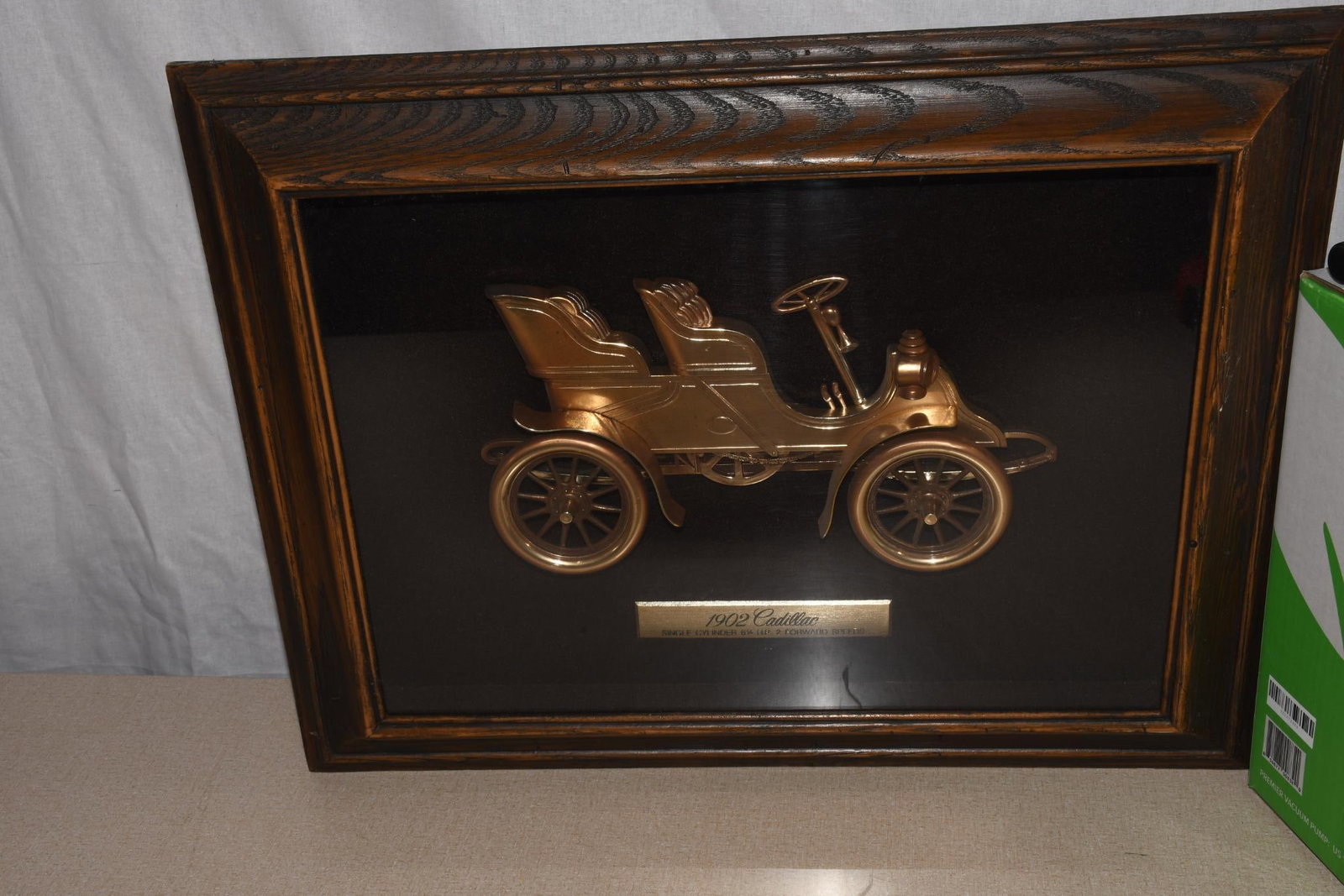1902 Cadillac GM Dealer Showroom Shadow Box: 18.5"x23.5", in good condition.