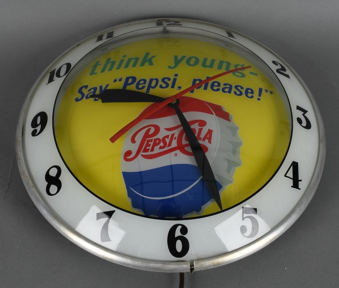Pepsi-Cola "think young" Double-Bubble Lighted Clock (1 of 4)
