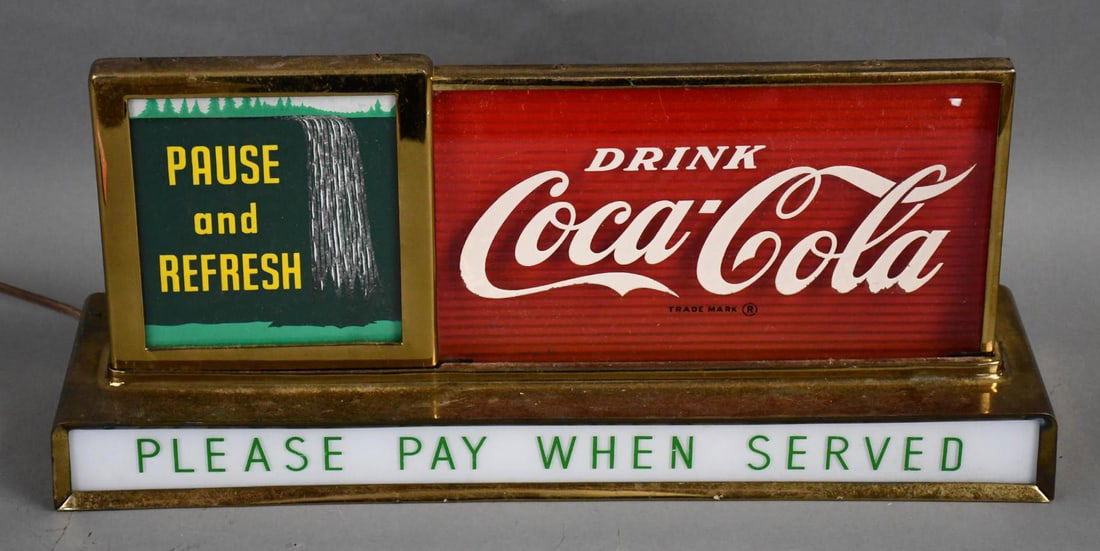 Drink Coca-Cola Pause & Refresh w/Waterfall Spinner Lighted Sign (1 of 4)