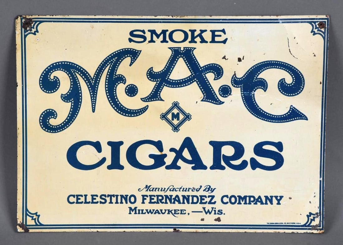 M.A.C. Cigars Tin Tacker Advertising Sign (1 of 4)