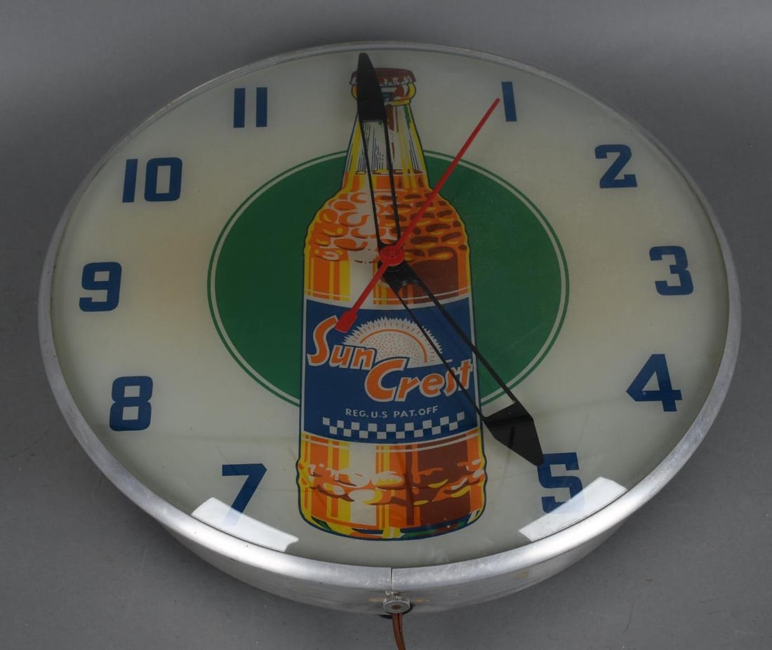 Sun Crest Beverages w/Logo Lighted Clock (1 of 5)