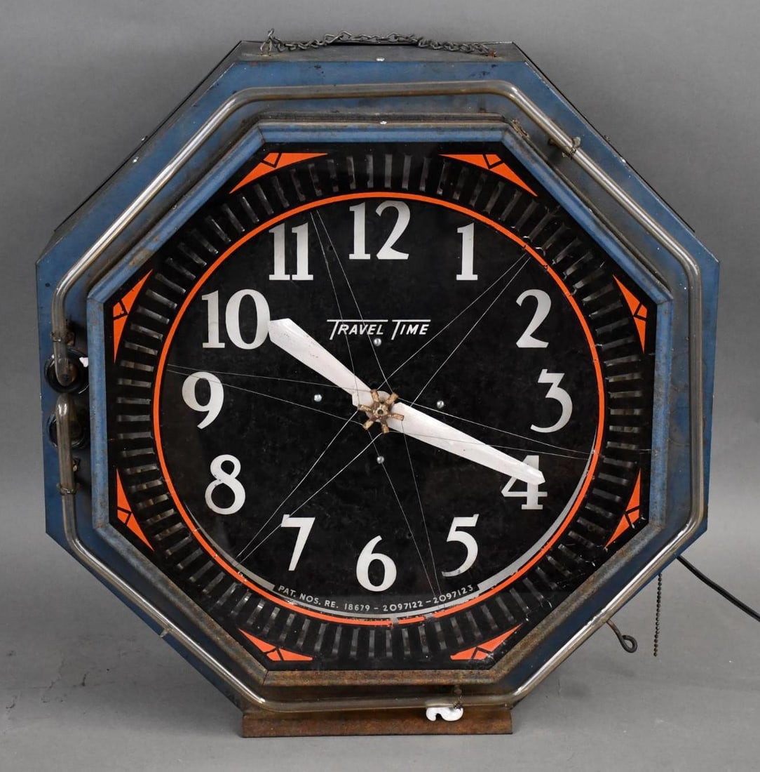 Travel Time Neon Spinner Clock (1 of 4)