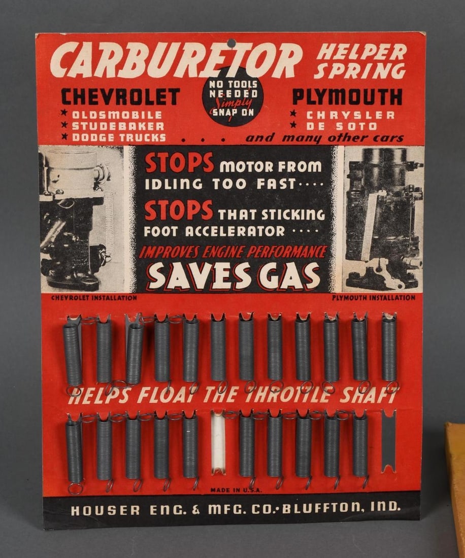 Chevrolet & Plymonth Carburetor Helper Spring Cardboard Display (1 of 4)