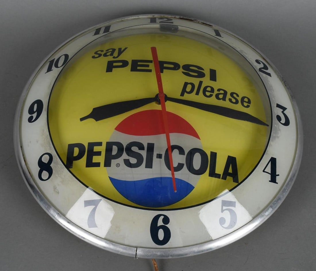 Pepsi-Cola "say Pepsi Please" Double-Bubble Lighted Clock (1 of 5)