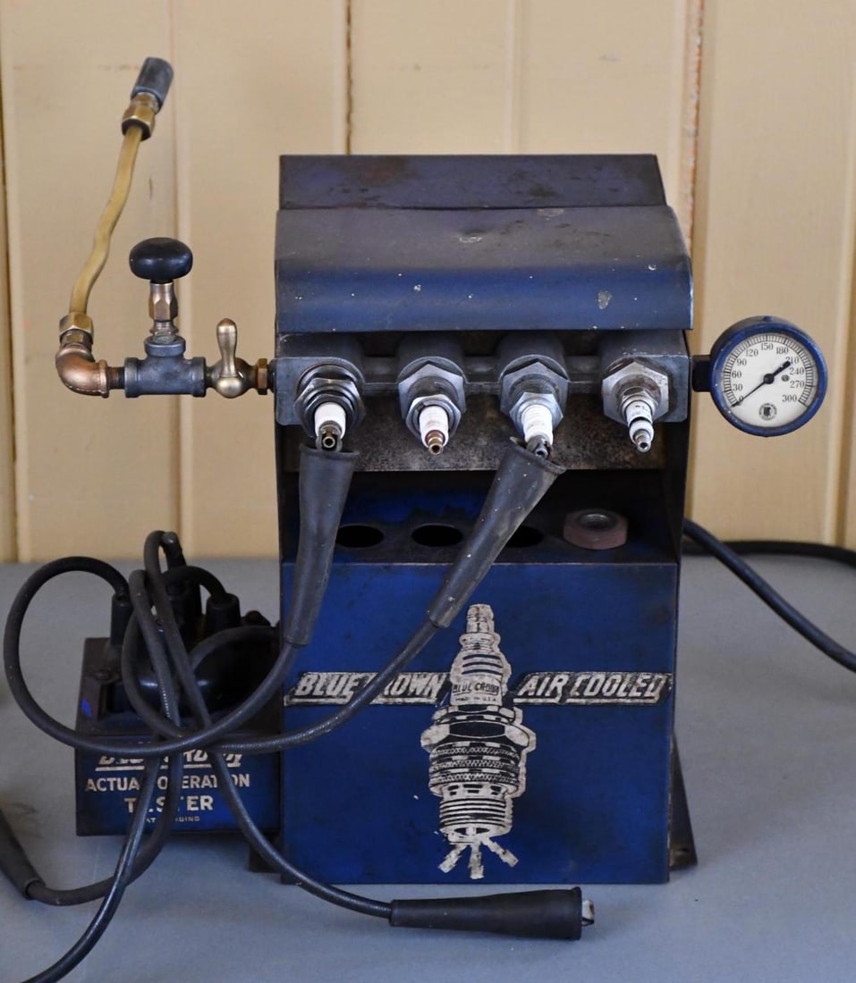 Blue Crown Spark Plugs Tester/Cleaner Metal Display (1 of 3)