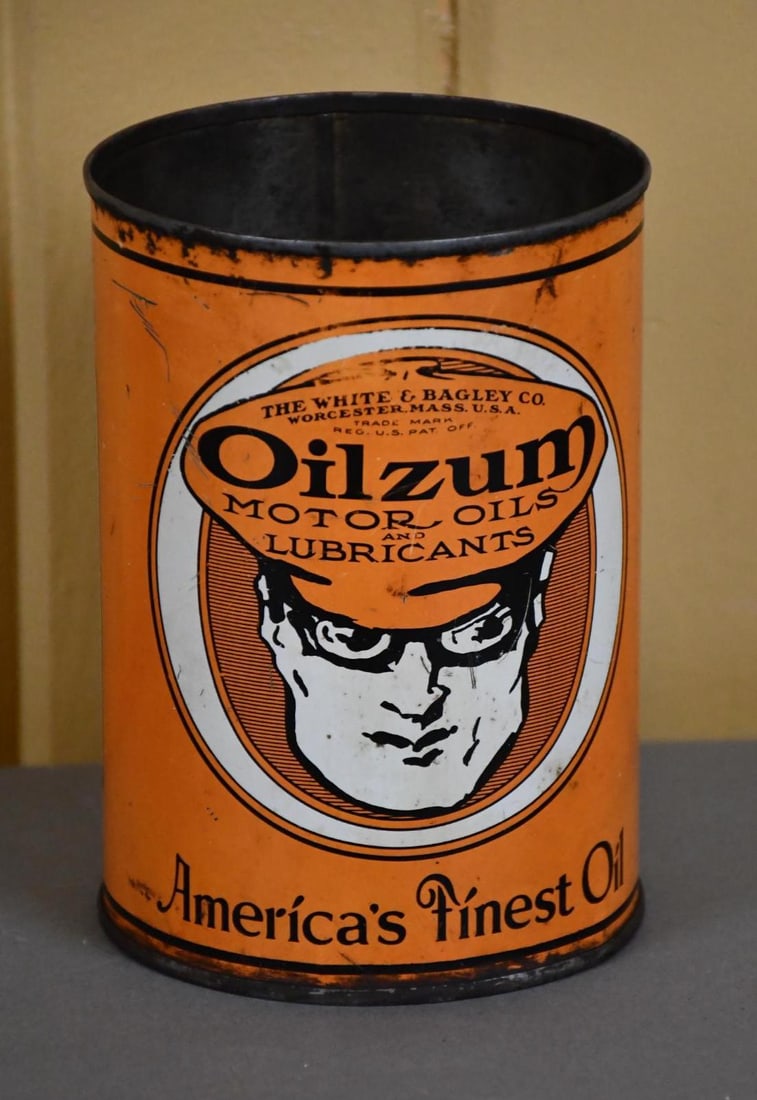 Oilzum Motor Oil w/Logo One Quart Round Metal Can (1 of 3)