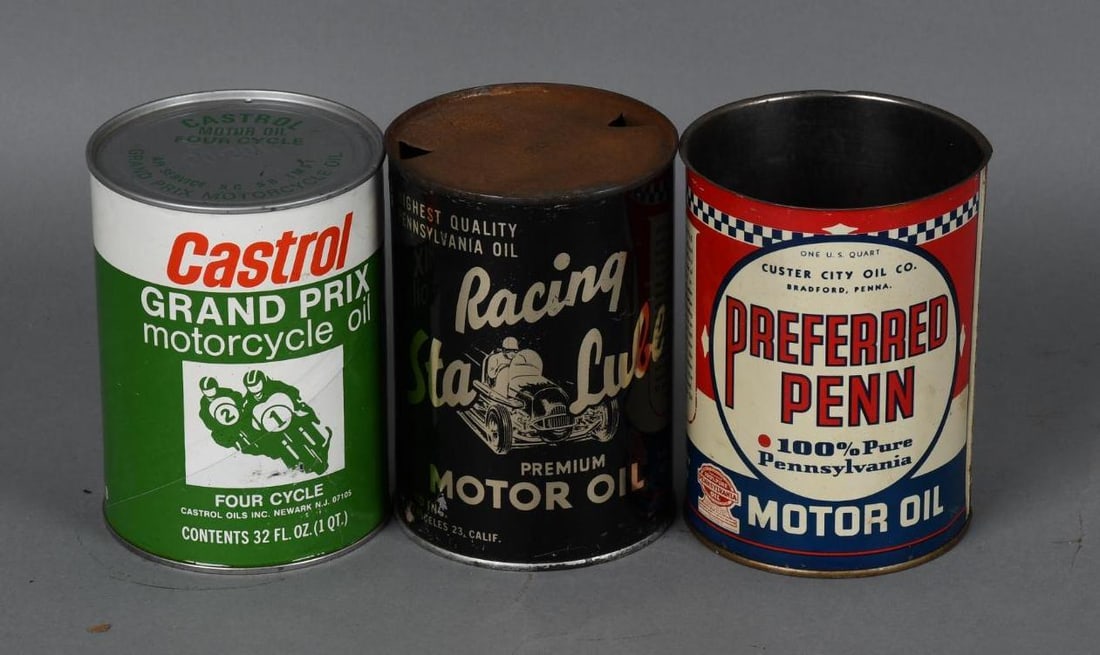 6-One Quart Metal Can Motor Oil (1 of 4)