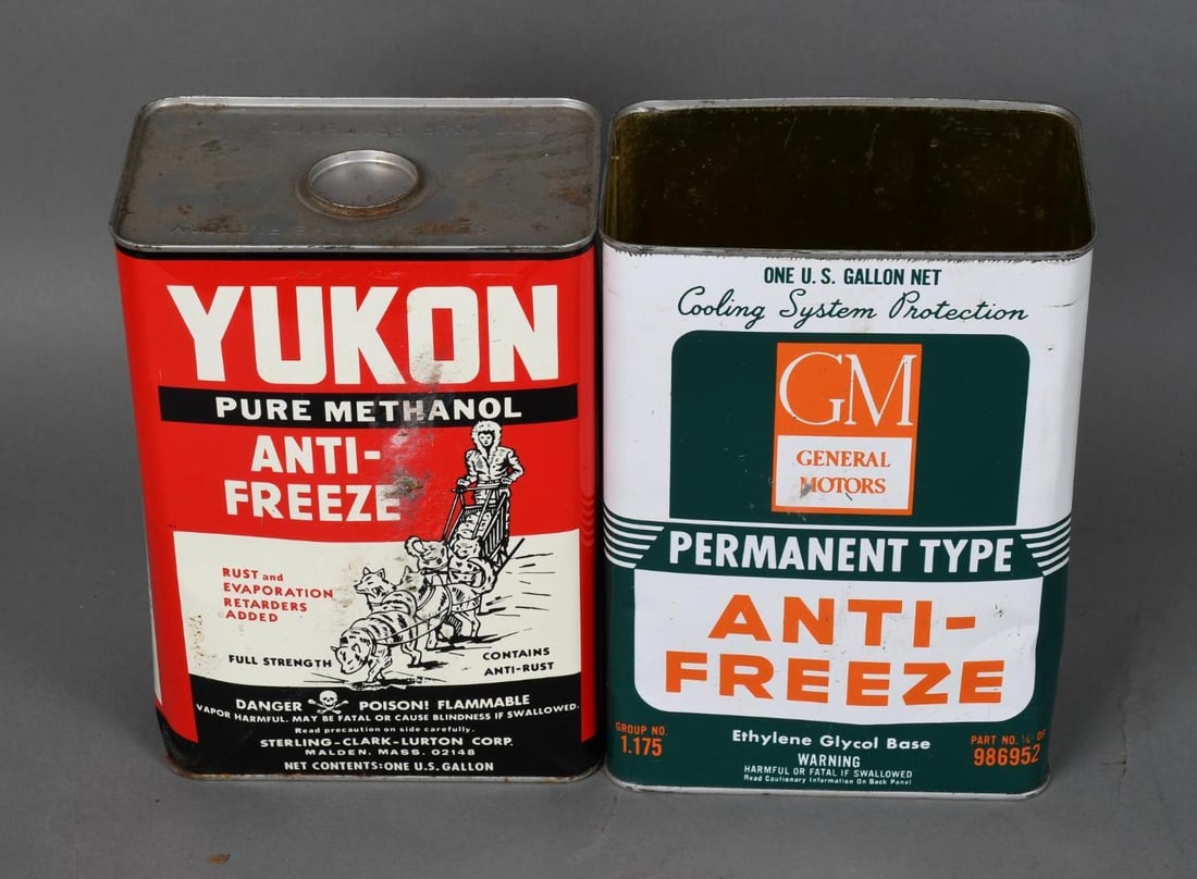 4-Different Anti-Freeze One Gallon Rectangle Metal Cans (1 of 5)