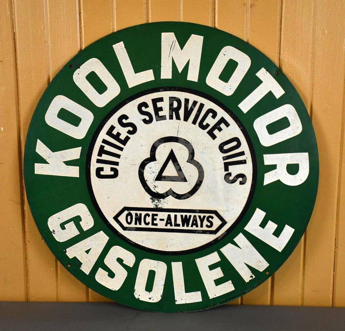 Cities Service Oils Koolmotor Gasolene Metal Sign (TAC) (1 of 5)