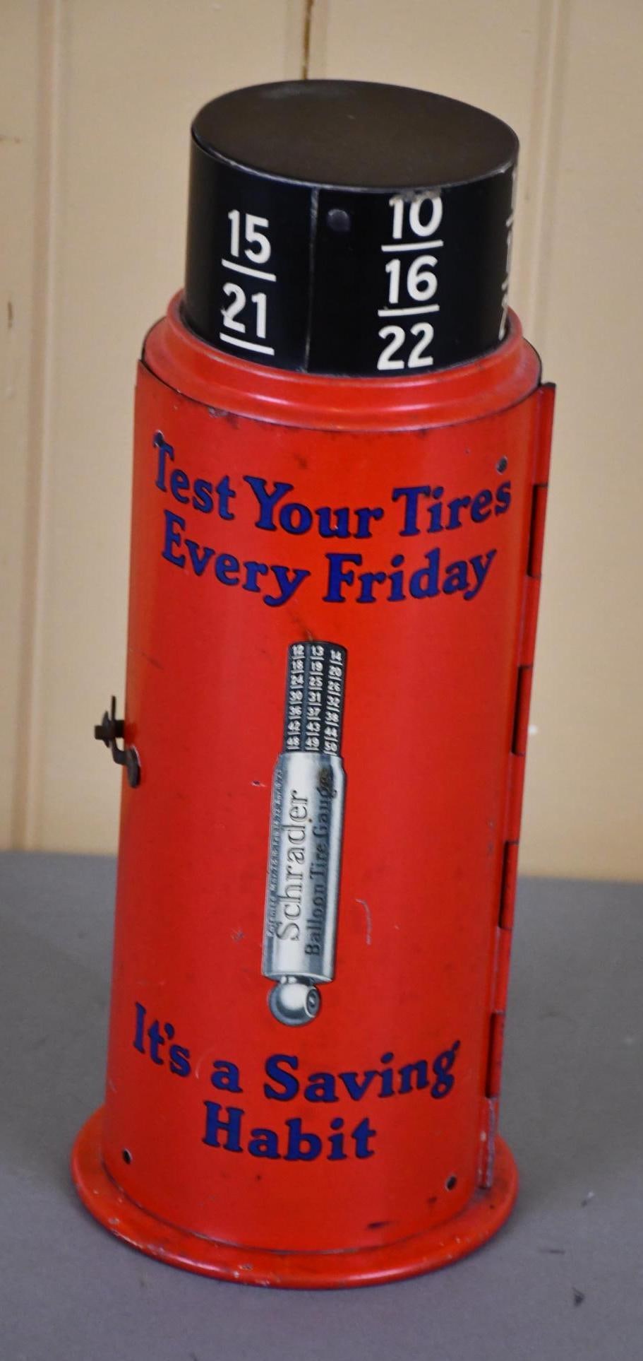 Schrader Tire Gauge Metal Counter-Top Point of Sale Cabinet (red) (TAC) (1 of 5)